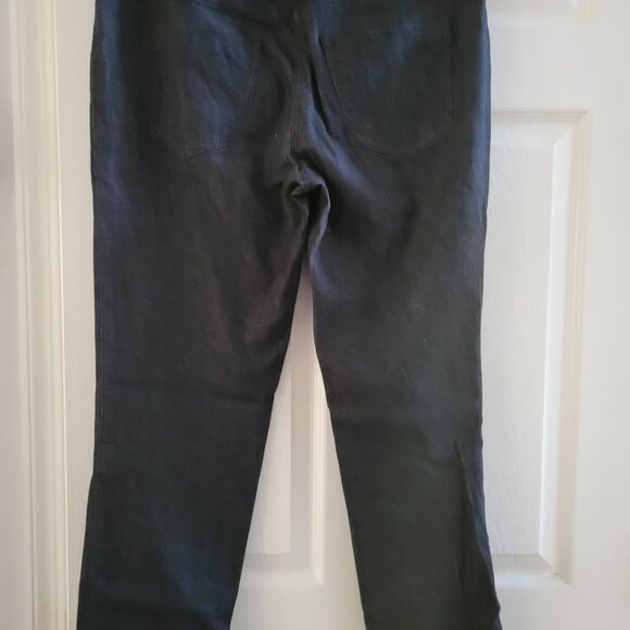 Akris Womens Charcoal Gray jeans size 12 tapered Cotton Demin Mid Rise stretch - Picture 6 of 10